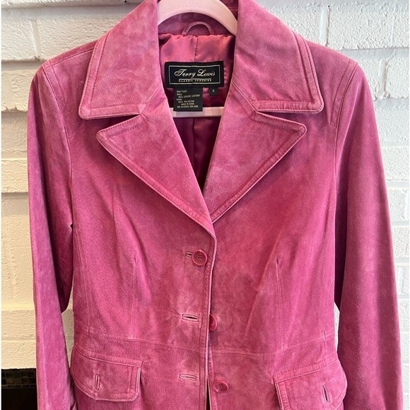 Terry Lewis Classic Luxuries SZ S Vintage Suede Jacket Coat Barbiecore Pink - Picture 9 of 12
